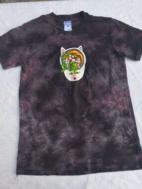 RIPNDIP Tie-Dye Cat Graphic T-ShirtRIPNDIP Touch Of Psych Grey Tie Dye T-Shirt